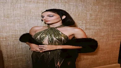 صورة “بالفرو الأسود”.. رزان جمال تتألق بفستان أخضر من إيلي صعب