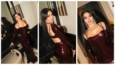 صورة فستان جريء بفتحة ساق.. هيفاء وهبي تحتفل بنجاح حفلها في عمان