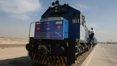 صورة وصول أول قطار شحن روسي إلى إيران بعد 13 يوماً من السفر  أخبار السعودية