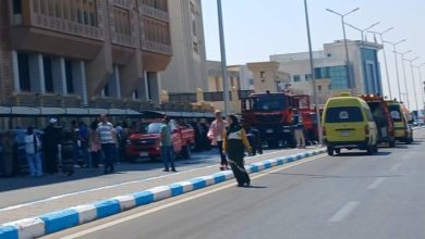 صورة | إصابة عدد من المحامين بسقوط مصعد في مجمع محاكم السويس بمصر