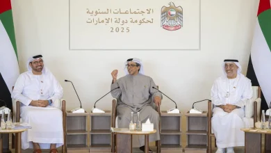 صورة منصور بن زايد يرأس اجتماعاً وزارياً للتنمية