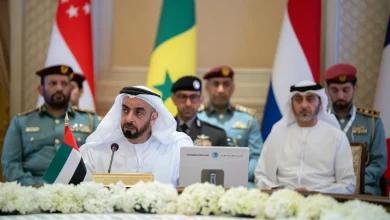 صورة سيف بن زايد يرأس الاجتماع الوزاري لدول التحالف الأمني الدولي