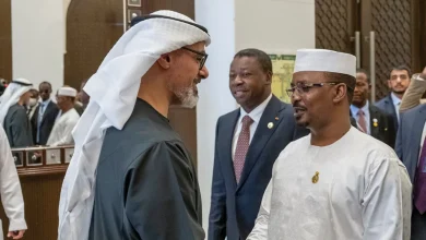 صورة بحضور الرئيس التشادي، خالد بن محمد بن زايد يشهد افتتاح فعاليات منتدى الإمارات  تشاد للتجارة والاستثمار