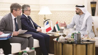 صورة سيف بن زايد يعقد لقاء مع وزير العدل الفرنسي