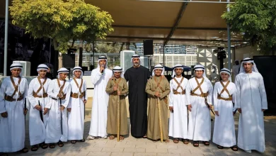صورة خالد بن محمد بن زايد يزور المعرض الفني الطلابي «وطني إبداعي» المنعقد في متحف اللوفر أبوظبي