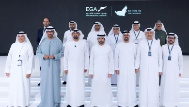 صورة حمدان بن محمد يحضر مراسم احتفال الذكرى الخمسين لتأسيس العالمية للألمنيوم
