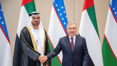 صورة رئيس جمهورية أوزبكستان يستقبل وفد حكومة الإمارات
