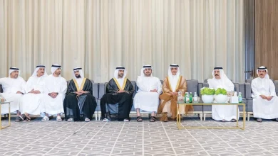 صورة مكتوم بن محمد يحضر احتفالات الشامسي والسويدي