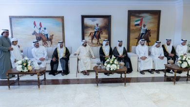 صورة  محمد بن راشد يحضر أفراح بن غدير والكتبي يرافقه حمدان ومكتوم بن محمد