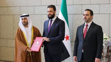 صورة سفير الإمارات يقدم أوراق اعتماده إلى الرئيس السوري