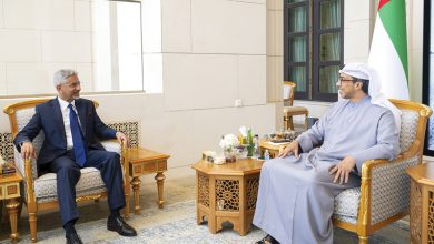 صورة منصور بن زايد يستقبل وزير الشؤون الخارجية الهندي
