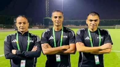 صورة صافرة مصرية لموقعة فلسطين والسعودية في ربع نهائي كأس العرب