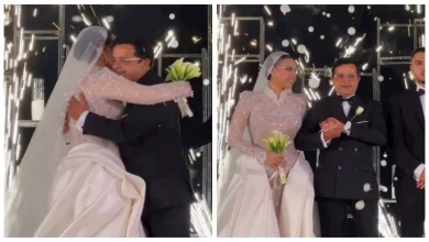 صورة فيديو.. رقص وبكاء ابنة محمد هنيدي مع والدها على أغنية بنت أبويا
