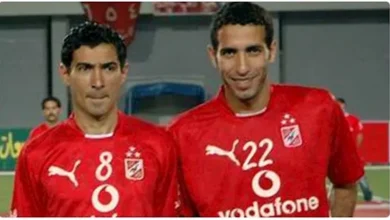 صورة تعليق طريف من أبو تريكة على ظهوره مع محمد بركات