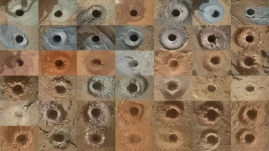 صورة العثور على كنز أصفر مخفي داخل صخرة على المريخ “فيديو”
