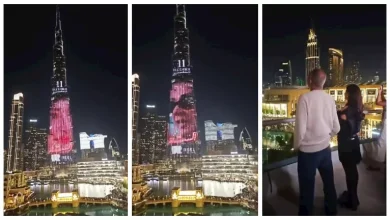 صورة منى زكي تنشر فيديو لعرض برومو فيلم الست على برج خليفة في دبي