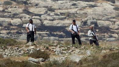 صورة مستوطنون يضرمون النار في أراضي الفلسطينيين شمال غرب رام الله