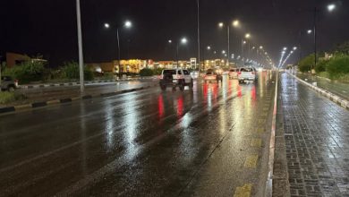 صورة هطول أمطار خفيفة إلى متوسطة على منطقة الجوف ومدينة عرعر