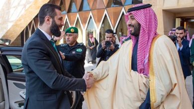 صورة الشرع يشكر ولي العهد على جهوده لرفع العقوبات عن سوريا