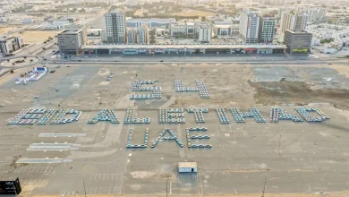 صورة عجمان تدخل موسوعة غينيس بمشاركة 603 مركبات تشكل عبارة ‘EID AL ETIHAD UAE 54’