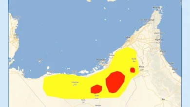 صورة تنبيه من الأرصاد الجوية  الإمارات نيوز