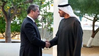 صورة رئيس الدولة يلتقي رئيس حكومة إقليم كردستان العراق