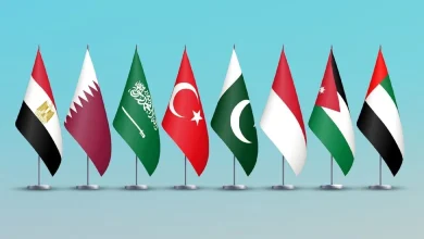 صورة وزراء خارجية الإمارات ومصر والأردن وإندونيسيا وباكستان وتركيا والسعودية وقطر يعربون عن قلقهم الشديد إزاء تصريحات إسرائيلية حول فتح معبر رفح باتجاه واحد
