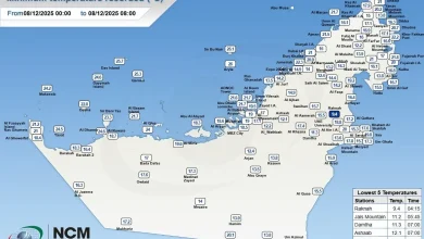 صورة منطقة ركنة بمدينة العين تسجل أدنى درجات الحرارة في الإمارات