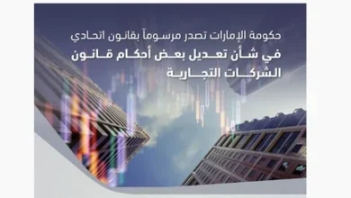 صورة حكومة الإمارات تصدر مرسوماً بقانون اتحادي بشأن تعديل بعض أحكام قانون الشركات التجارية.
