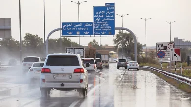 صورة تهطل أمطار الخير على مناطق متفرقة من الدولة