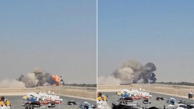 صورة تحطم مقاتلة هندية خلال عرض جوي بدبي ومقتل قائدها