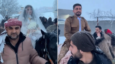 صورة زفّة على الأحصنة وسط الثلوج.. عرس تقليدي يحيي الموروث الفلكلوري في العراق