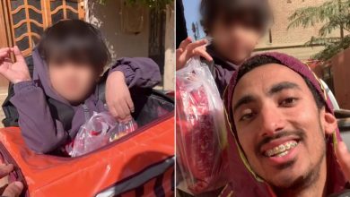 صورة توصيل طفل في صندوق “الدليفري”.. بين شهامة عامل وإهمال الأم