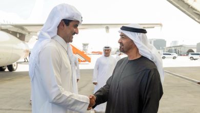 صورة أمير قطر ورئيس الإمارات يبحثان جهود التهدئة بالمنطقة