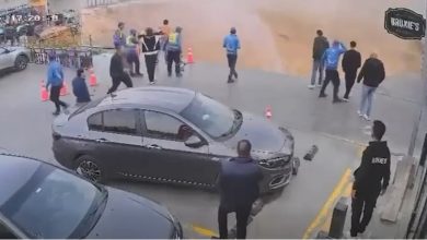 صورة شاهد: انهيار أرضي يبتلع محلين في محطة وقود شرق القاهرة